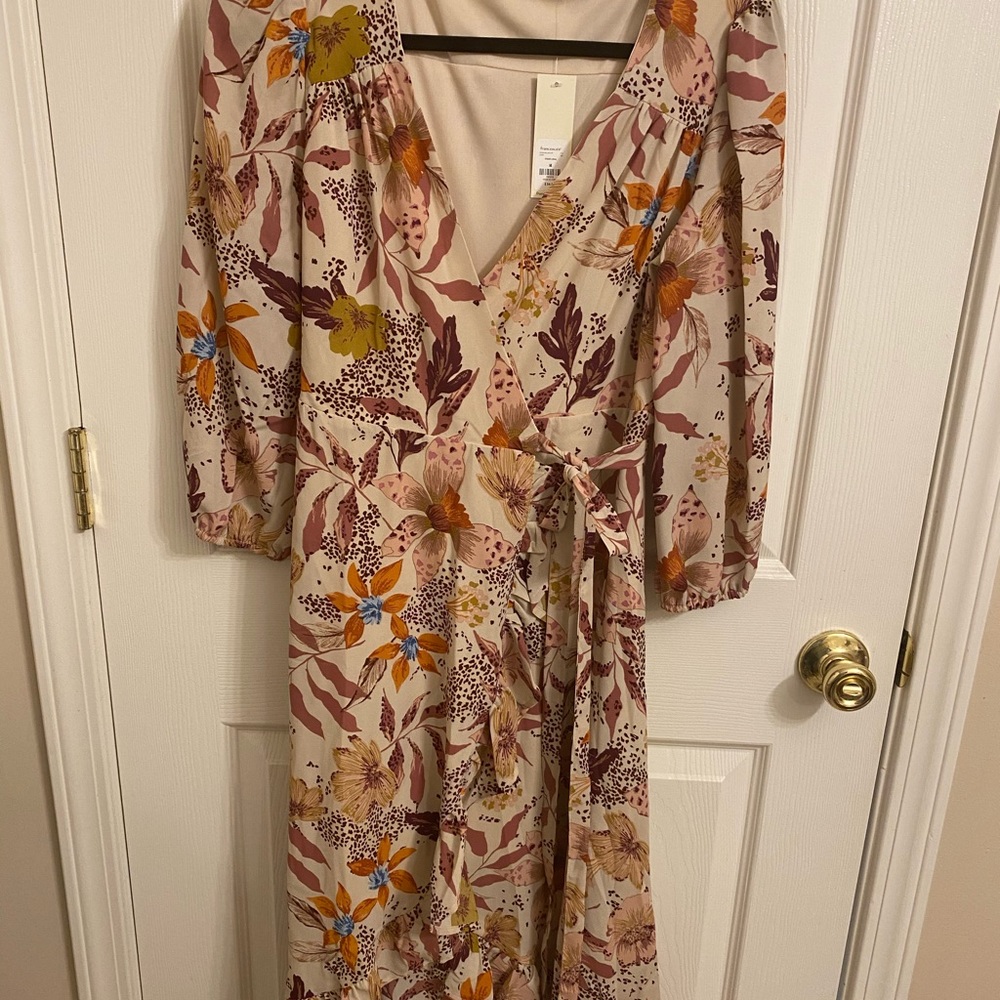Francesca’s floral print wrap dress